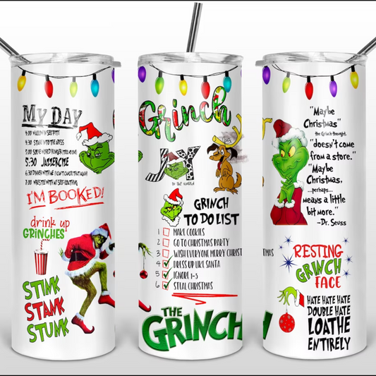 Grinch college 20z Tumbler Wrap (sublimation transfer)