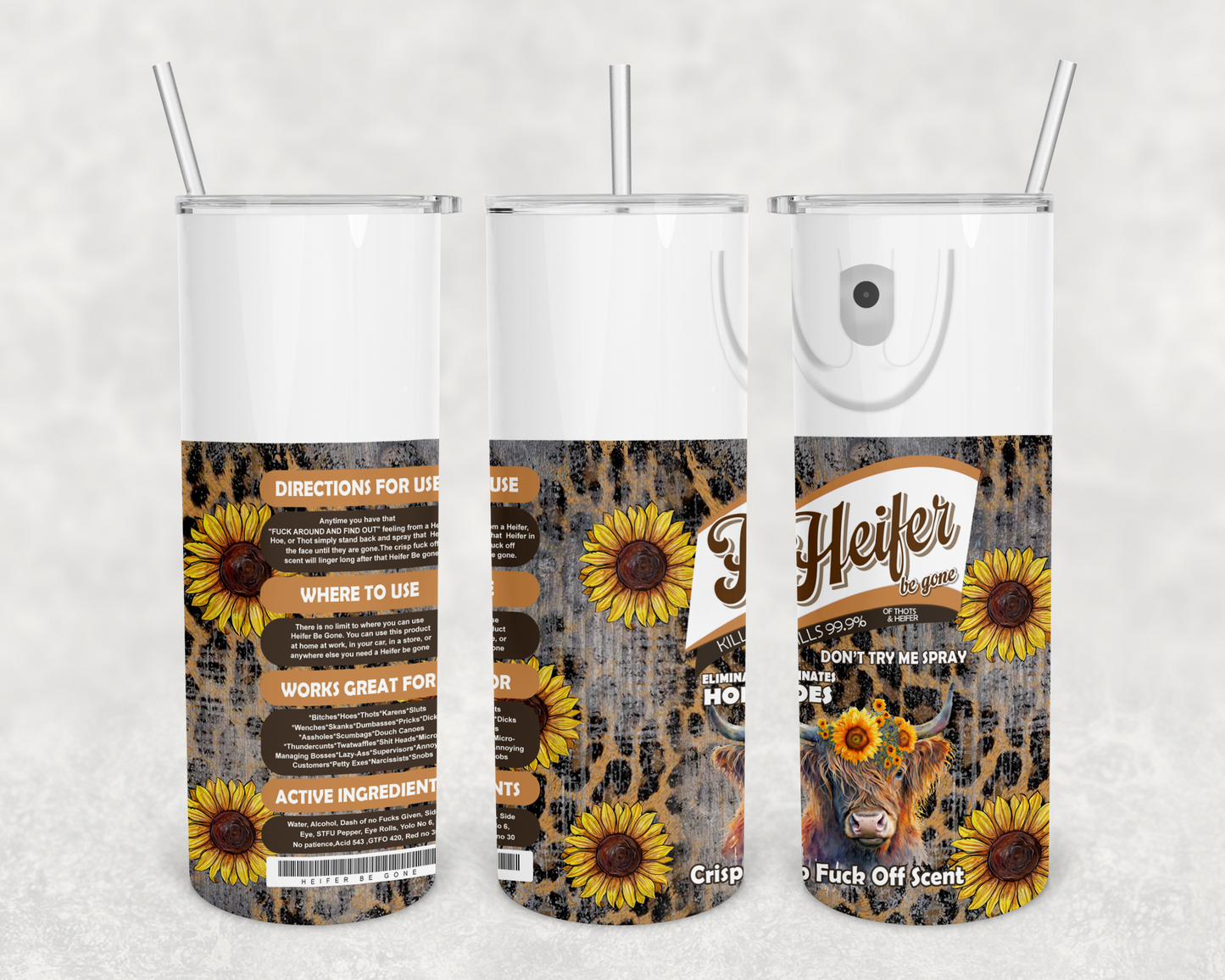 Western Heifer Be Gone 20z Tumbler Wrap (sublimation transfer)