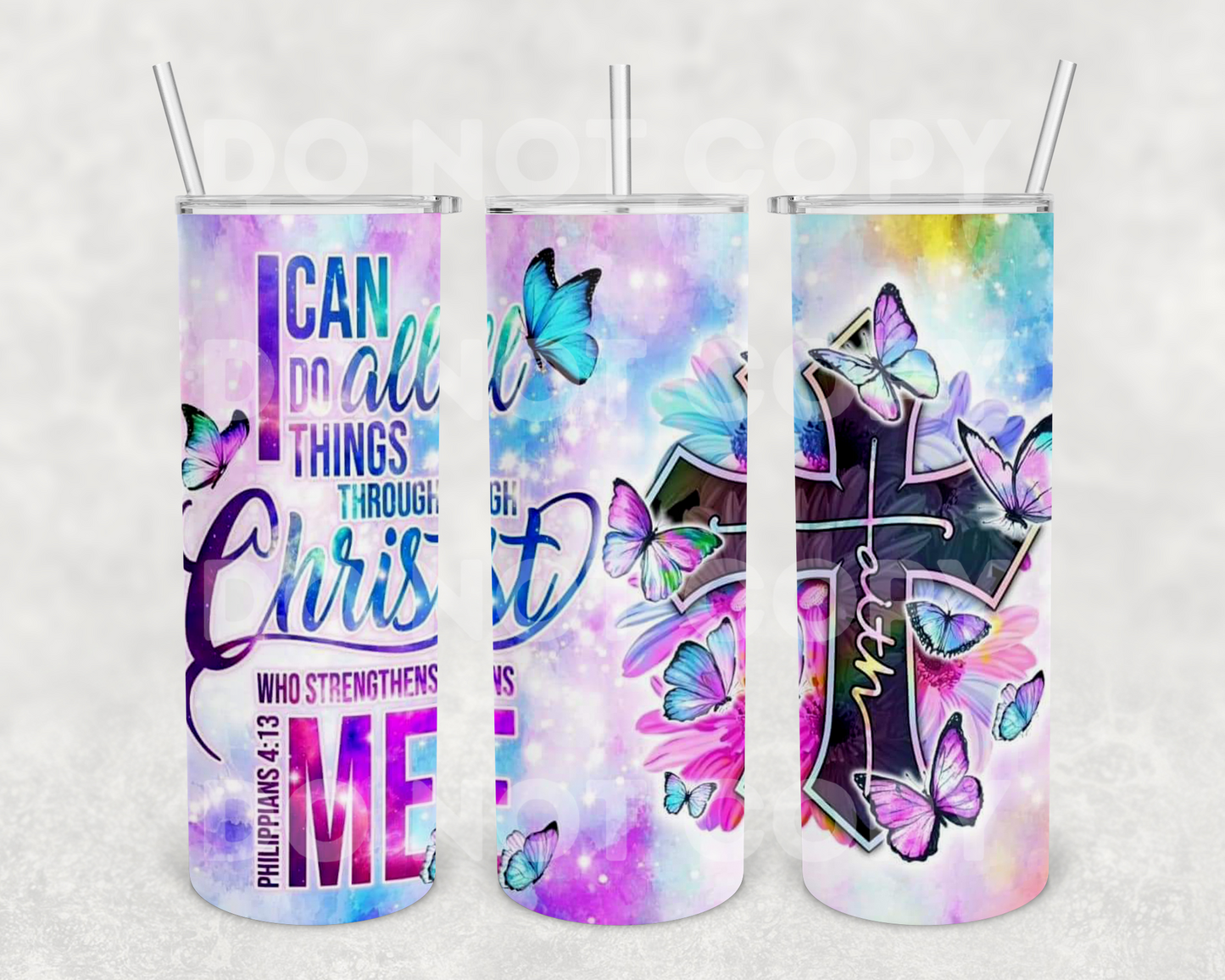 Butterfly Faith 20z Tumbler Wrap (sublimation transfer)