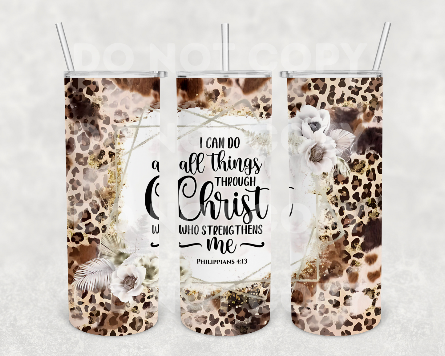 Faith Leopard Print 20z Tumbler Wrap (sublimation transfer)