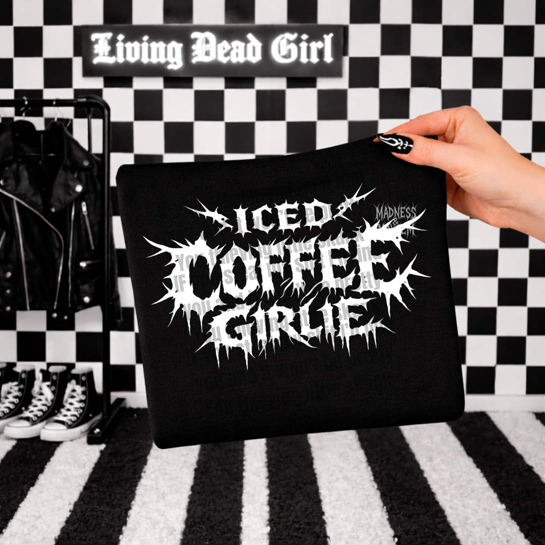 Metal iced coffee girlie tshirt