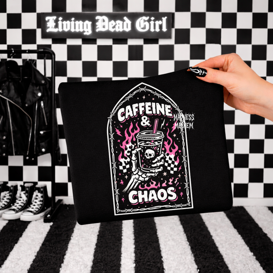 Caffeine and chaos tshirt