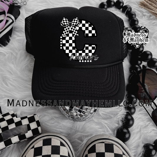 Warriors Checkered C Trucker Hat