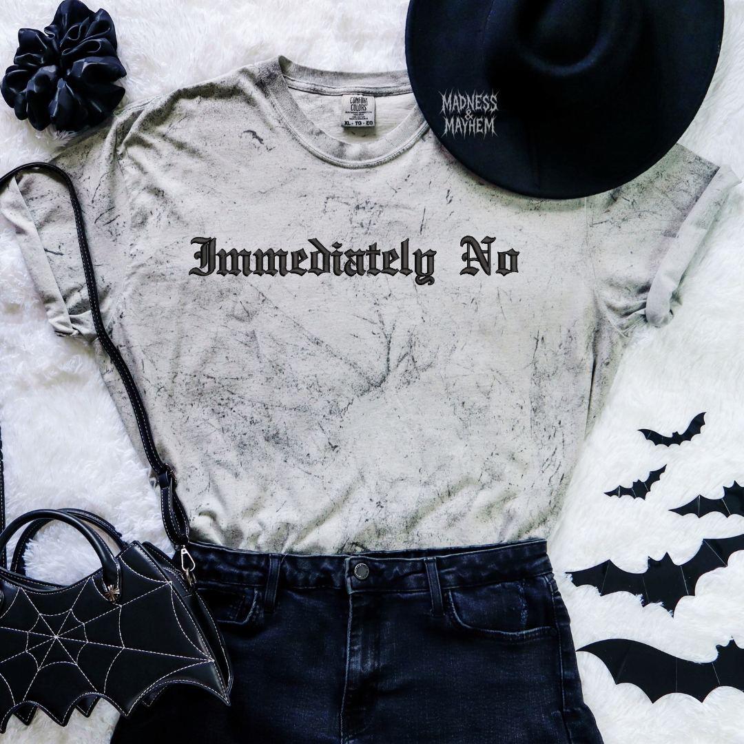 Immediately no embroidered color blast tshirt