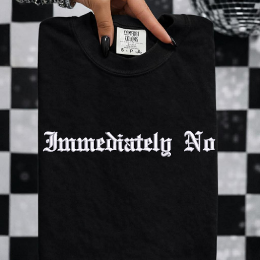 Immediately no Embroidered Tshirt