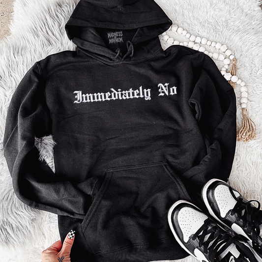 Immediately no Embroidered Hoodie