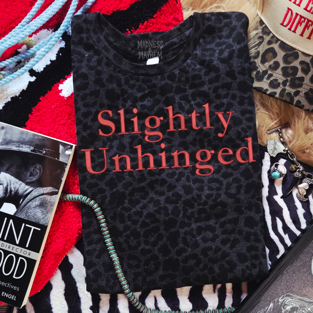 Slightly unhinged embroidered leopard print T-shirt