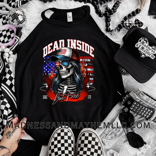 Dead inside but free 4th of July Rockstar Tank