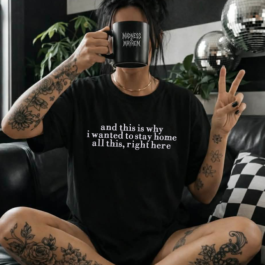 Stay home Embroidered Tshirt