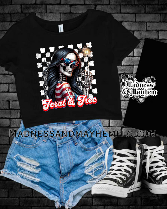 Feral & Free 4th of July Cropped Tee