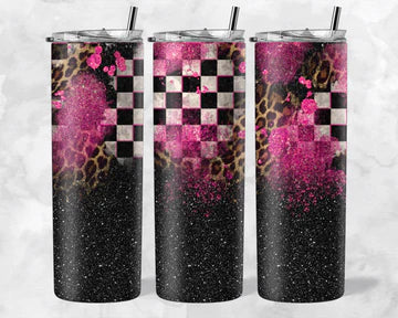 checkered grunge 20z Tumbler Wrap (sublimation transfer)