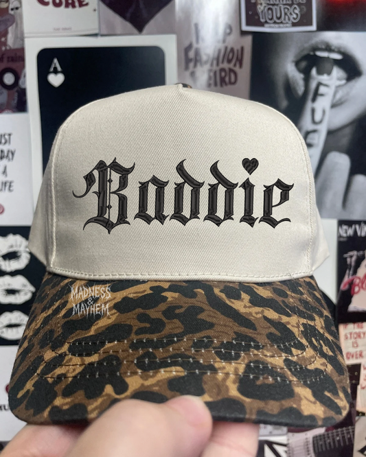 Baddie Leopard embroidered hat