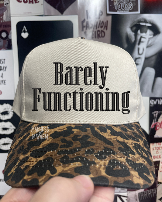Barely functioning Leopard embroidered hat