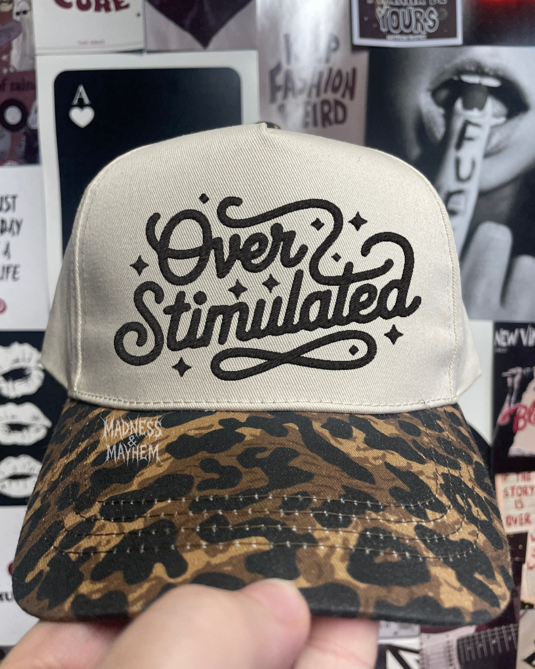 Overstimulated Leopard embroidered hat