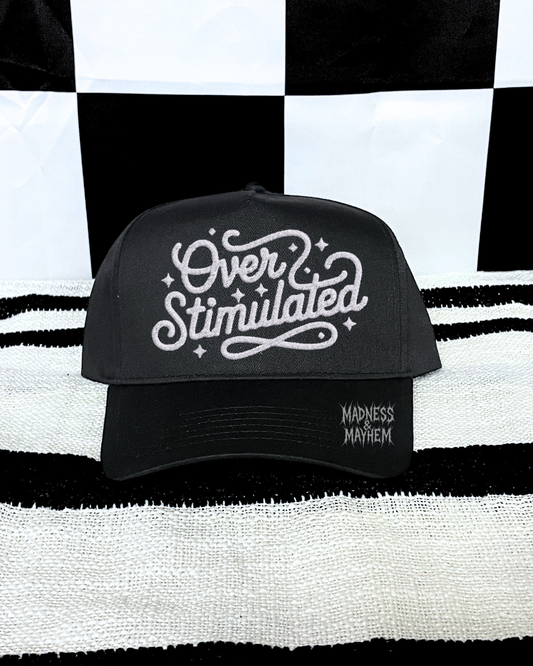 Overstimulated embroidered Black Hat