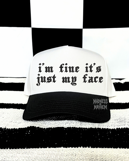 im fine embroidered hat (black/white)