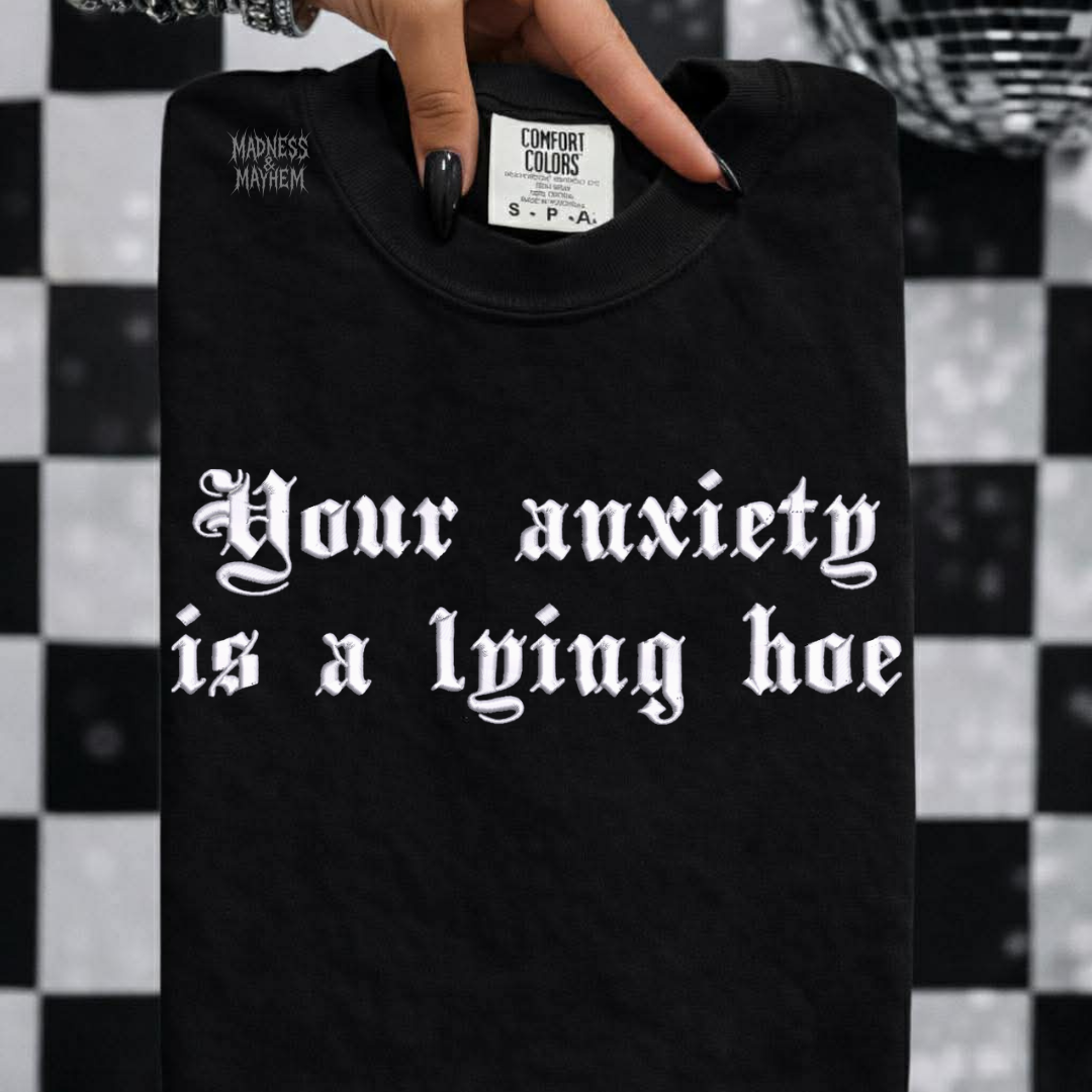 Anxiety embroidered tshirt