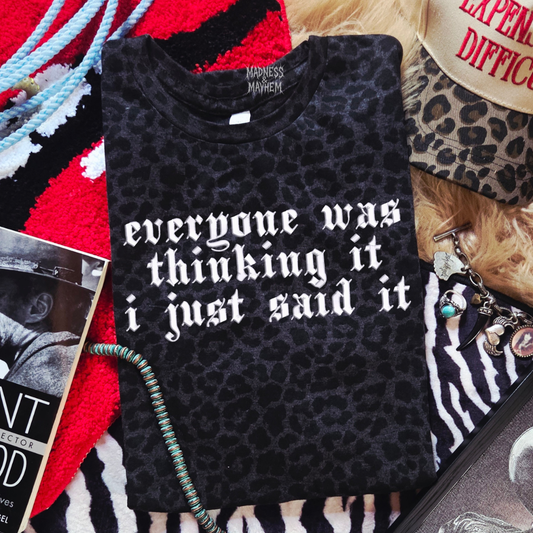 I just said it embroidered leopard print T-shirt
