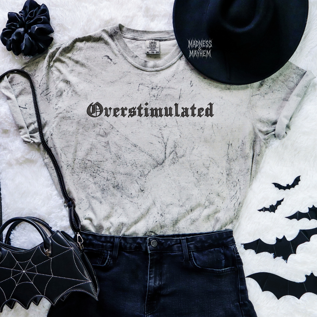 Overstimulated embroidered color blast tshirt