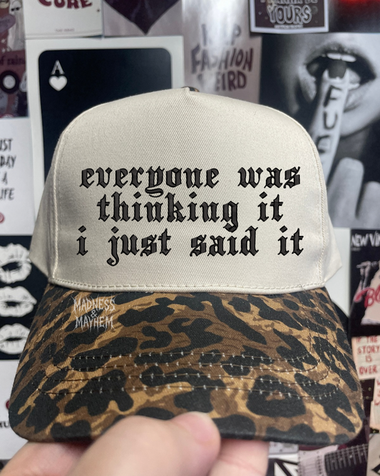 I just said it Leopard embroidered hat