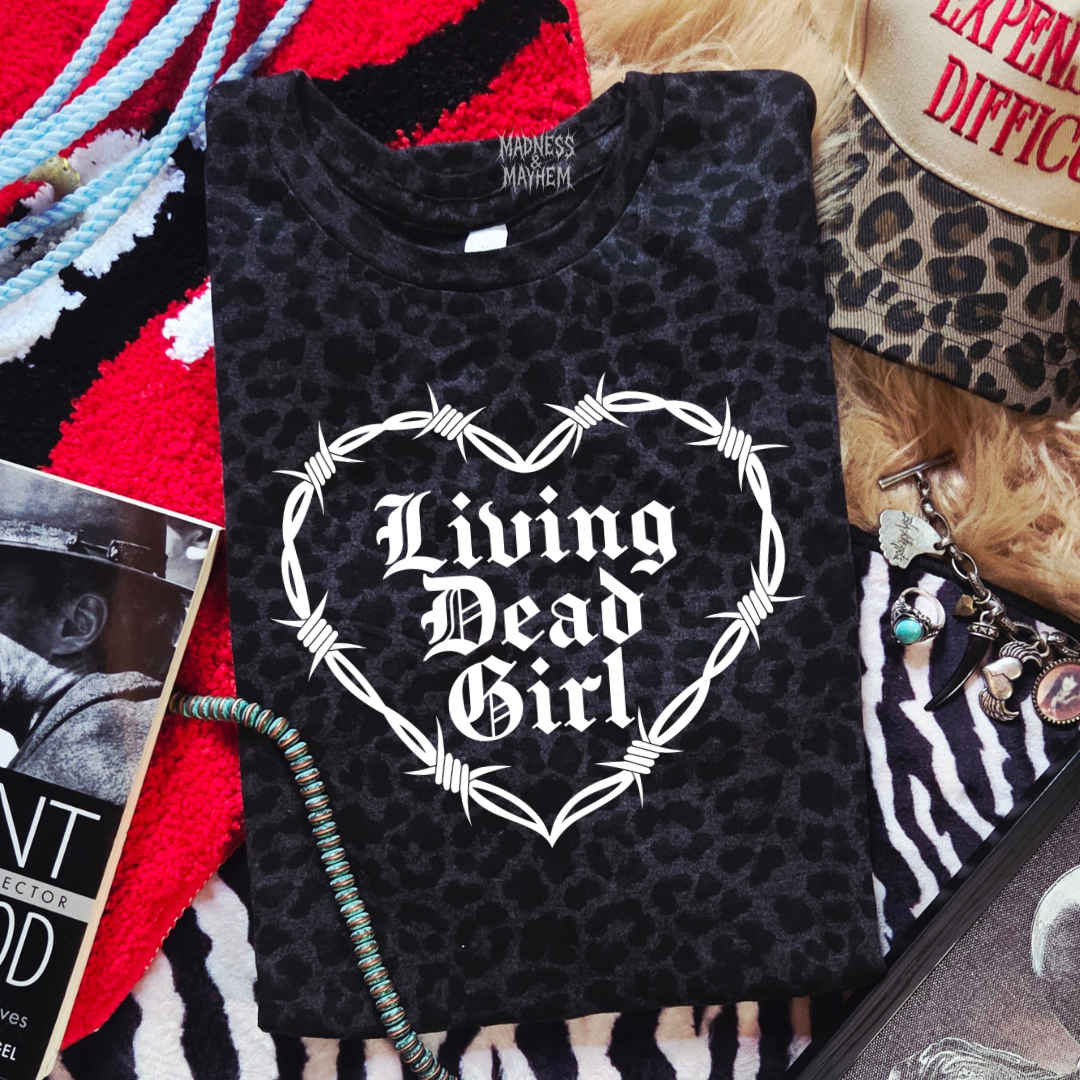 living dead girl leopard print T-shirt