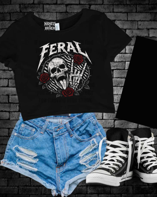 Feral skull Cropped Tee