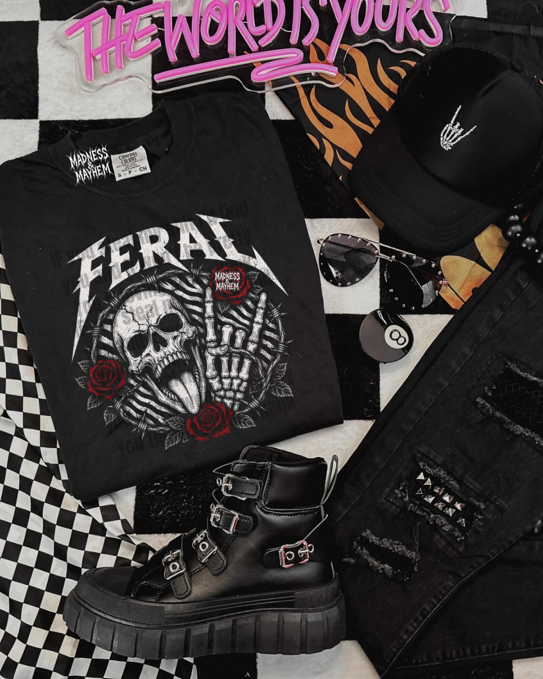 Feral skull tshirt