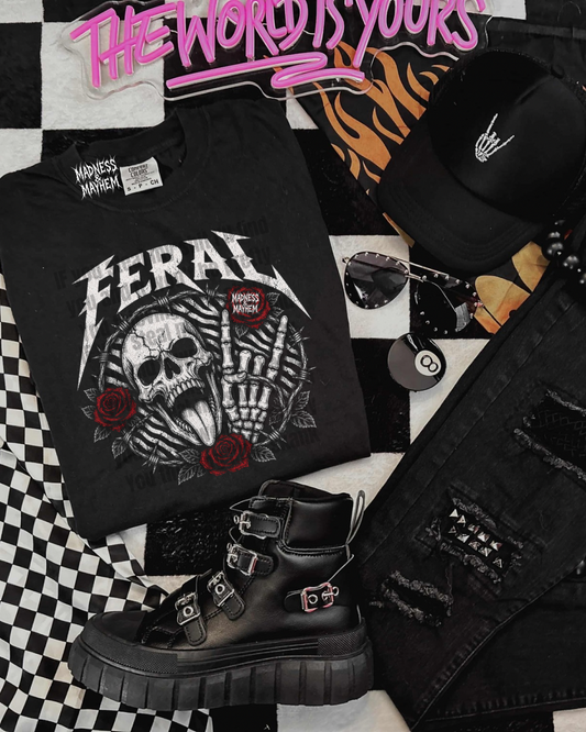 Feral skull tshirt