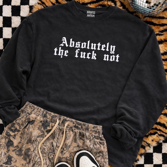Absolutely the fuck not embroidered sweatshirt