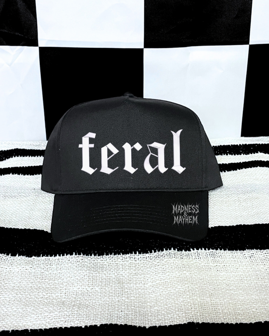 Feral embroidered Black Hat