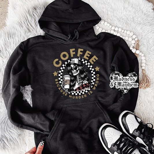 Coffee murder hoodie (finished product)