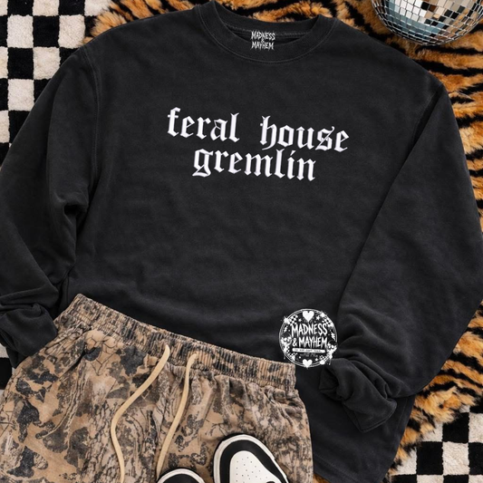 Feral house gremlin embroidered sweatshirt