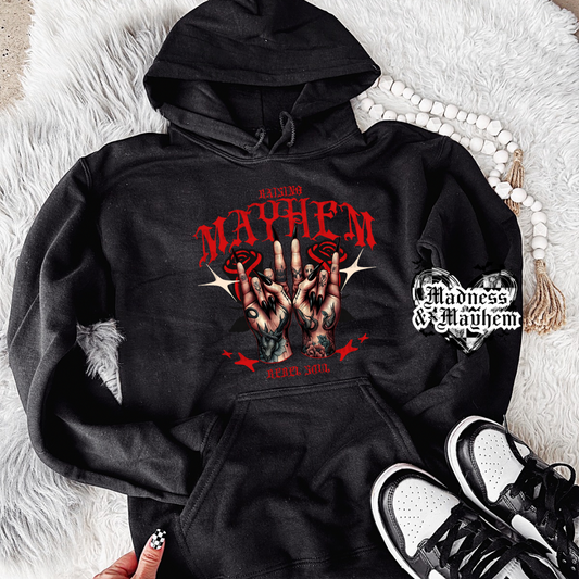 Raising mayhem hoodie (finished product)