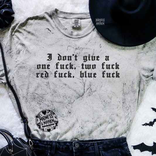 One fuck embroidered color blast tshirt