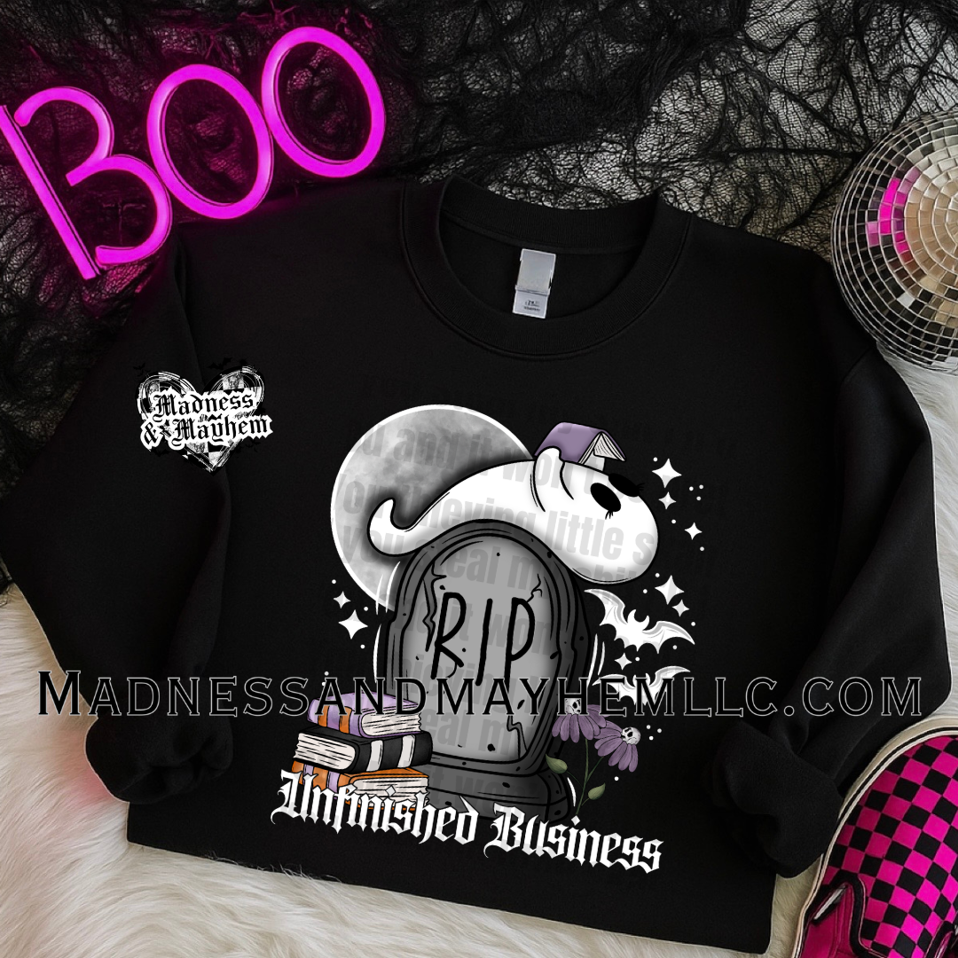 Unfinished business Halloween crew neck sweatshirt