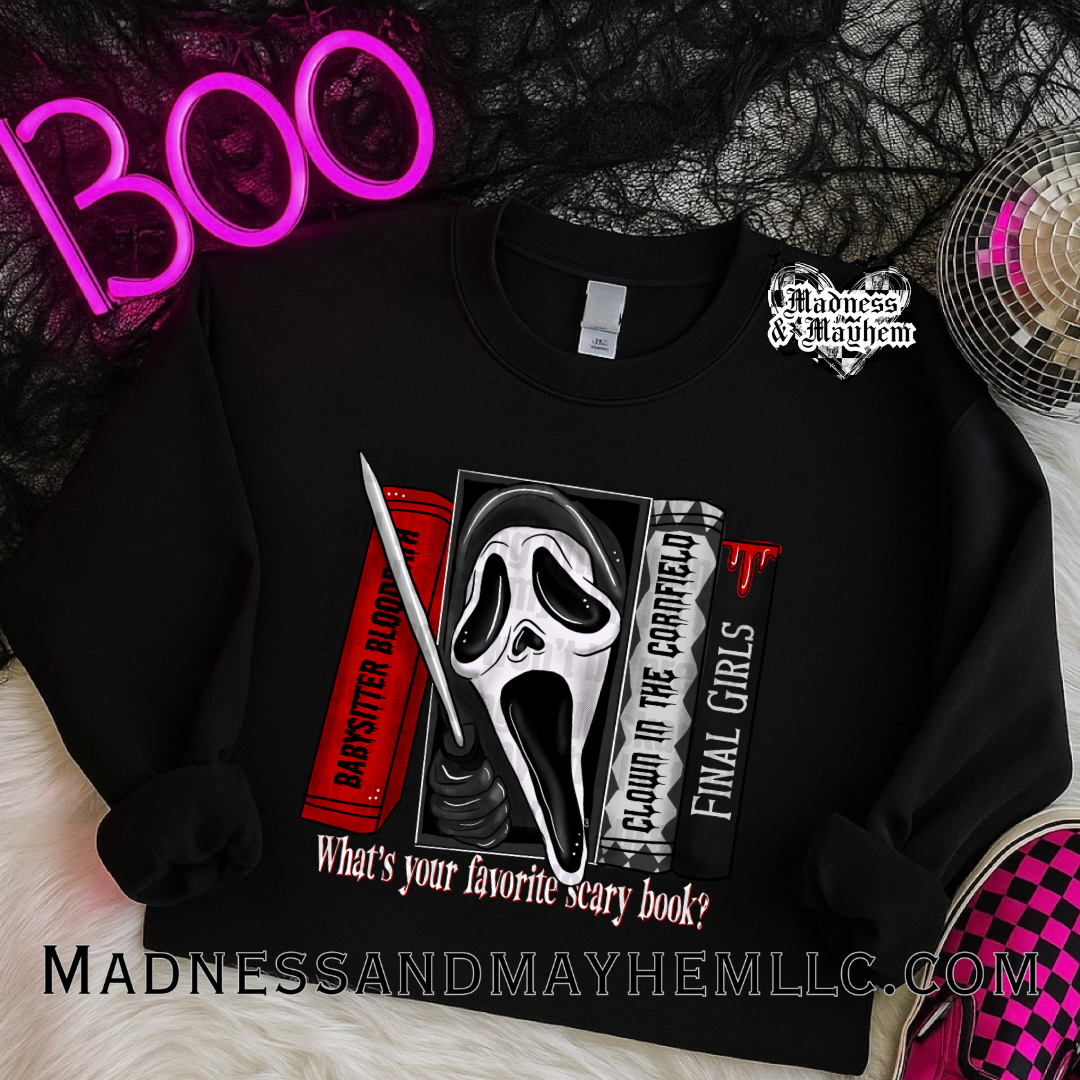 Scary book Halloween crew neck sweatshirt