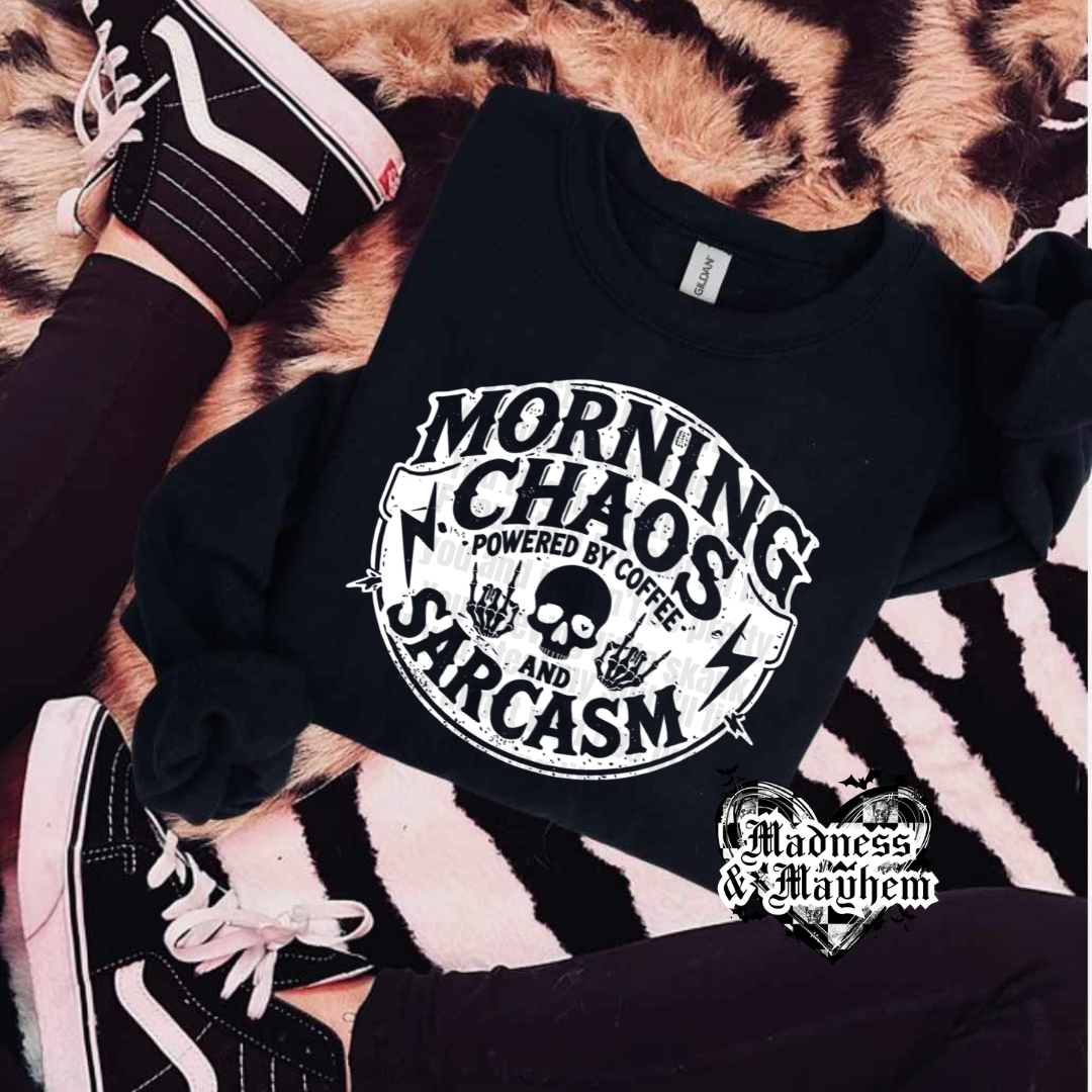 Morning chaos crew neck sweatshirt (finished product)