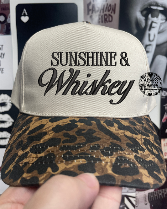 sunshine & whiskey Leopard embroidered hat
