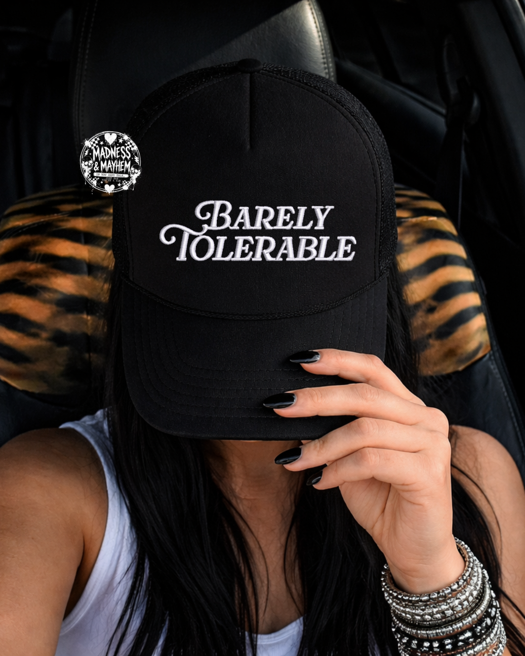 Barely tolerable embroidered Trucker Hat