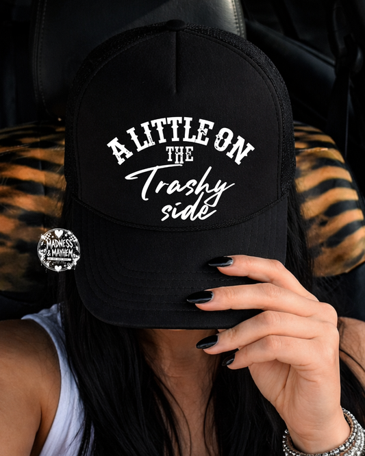 Black trashy side Trucker Hat