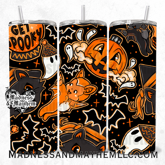 Vintage Doodle Halloween 20 oz tumbler