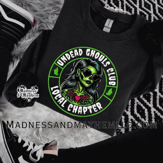 Undead ghouls club crew neck sweatshirt