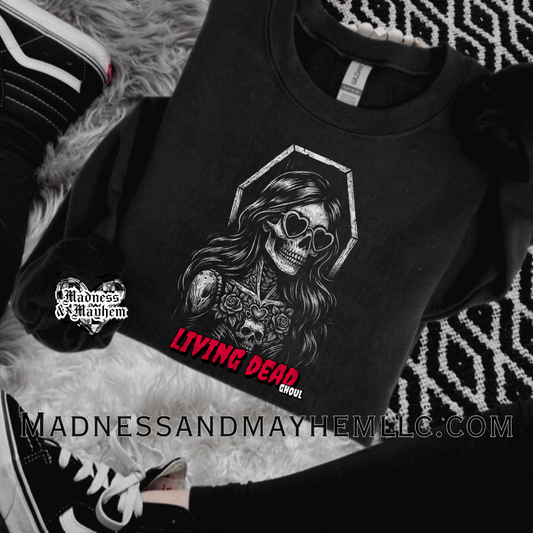 Living dead ghoul crew neck sweatshirt