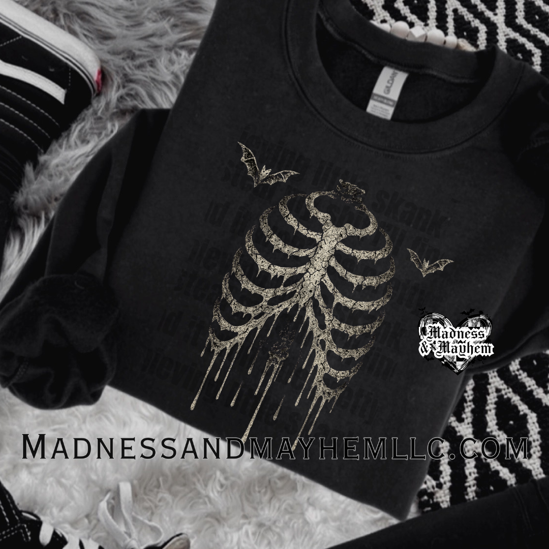 Bat rib crew neck sweatshirt