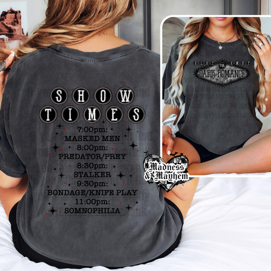 Black smut showtime FRONT/BACK Shirt (finished product)