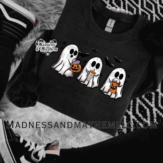 Ghost trio Halloween crew neck sweatshirt