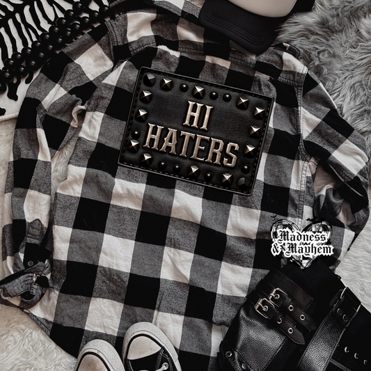 Hi Haters Faux Leather Patch Flannel