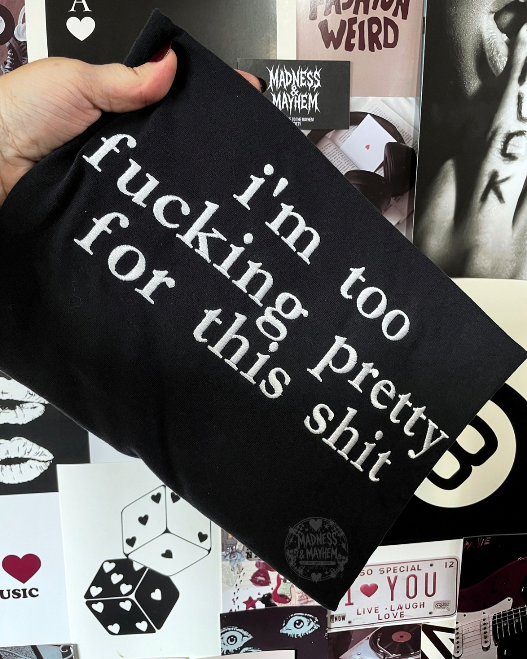 Too fucking pretty embroidered tshirt