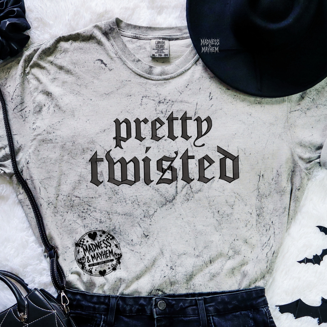 Pretty twisted embroidered color blast tshirt