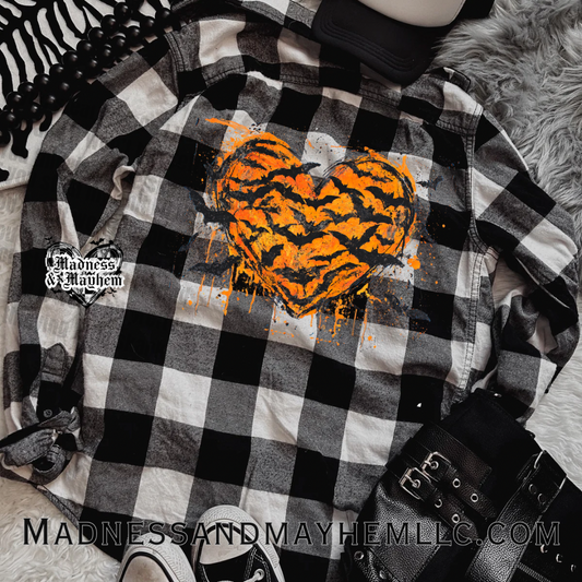 Bat heart Halloween Flannel